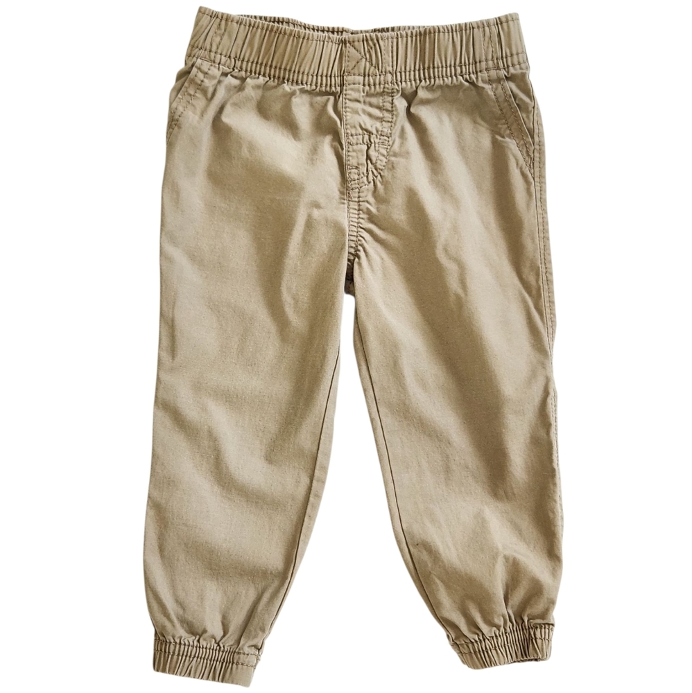 Carter's Kids‎ Khaki Elastic Waist Boys Joggers Pants Childens Dailywear Bottoms